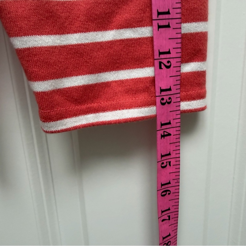 L.L. Bean Heritage Mariner Top Boatneck 3/4 Sleeve Striped Coral Size M - Picture 11 of 11